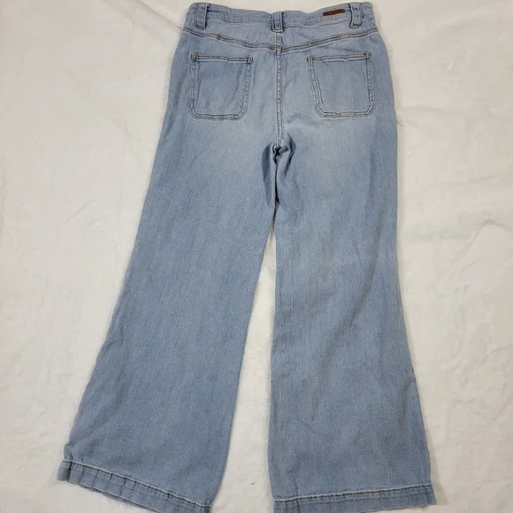Pilcro and The Letterpress Anthropologie Wide Leg Belted Palazzo Jeans size 31 - Picture 9 of 12